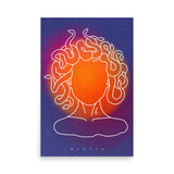 Medusa’s Sunset – Mythical Medusa Head Art Poster (Unframed)