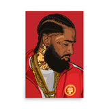 Painted Nipsey Hussle Legacy – Vibrant Red Nipsey Hussle Art