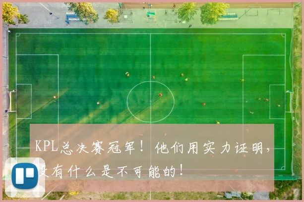 KPL总决赛冠军！他们用实力证明，没有什么是不可能的！